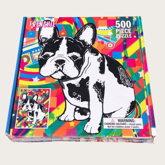 Frenchie Dog 500 Piece Jigsaw Puzzle De Bored Puzzles Puppy Bulldog New - Picture 1 of 2